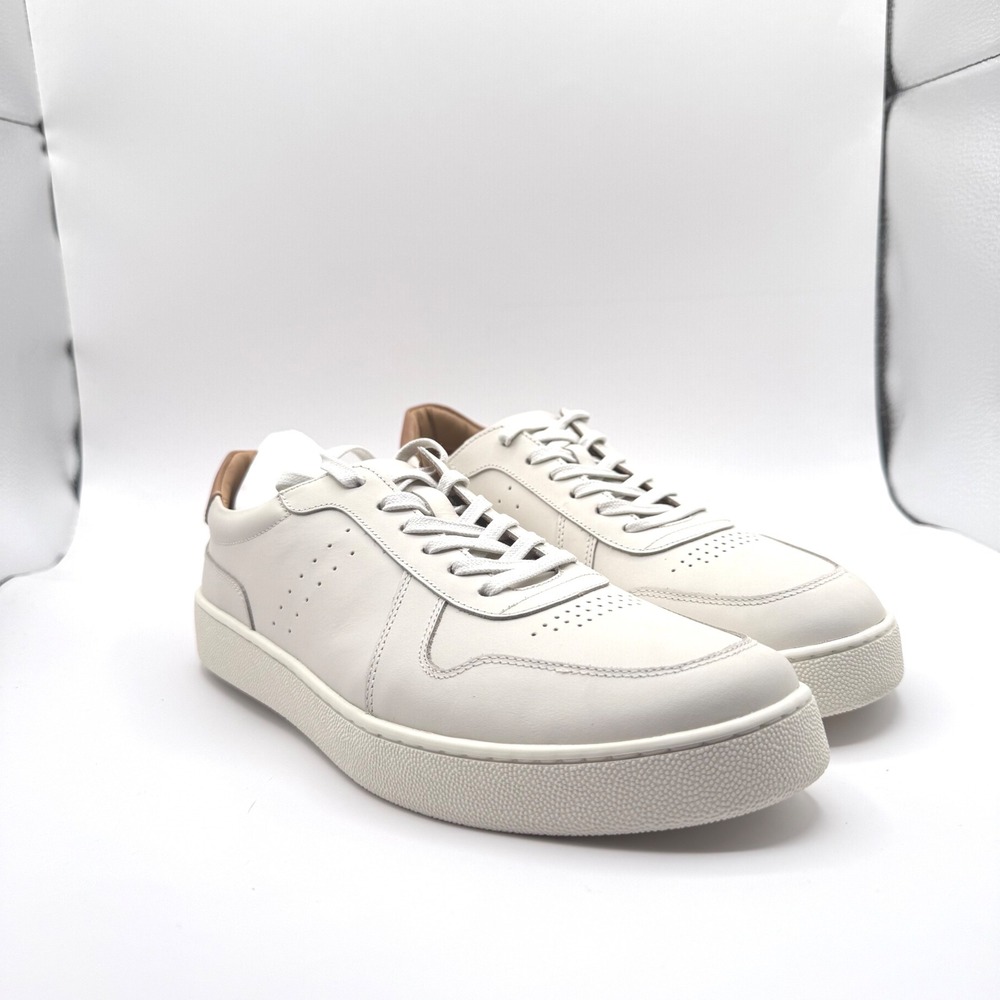 Nisolo Beto Go To Court Sneaker White Leather Lace Up Mens 8.5 New‎ in Box